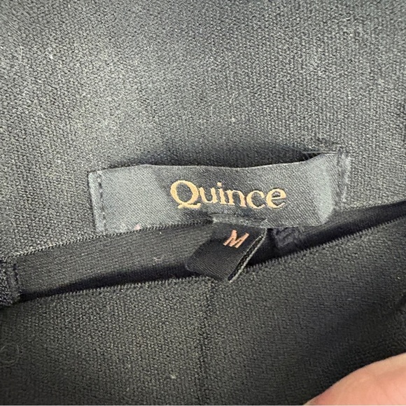 Quince Black Stretch Ponte Pintuck Straight Leg Ankle Pants - Picture 6 of 7
